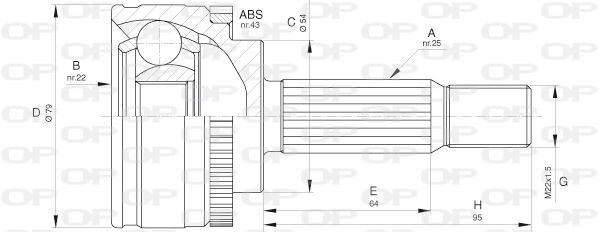 OPEN PARTS Nivelsarja, vetoakseli CVJ5661.10